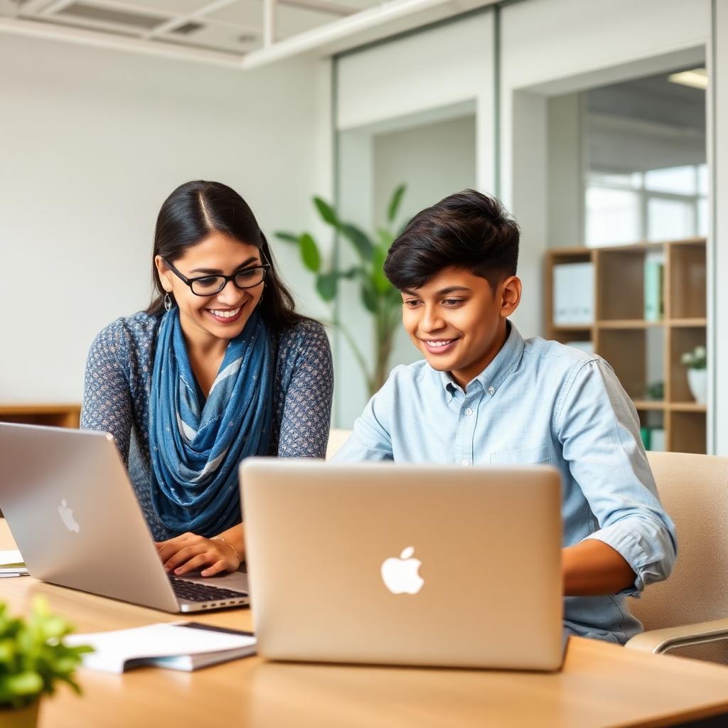 Counsellor guiding a student Counsellor guiding a student